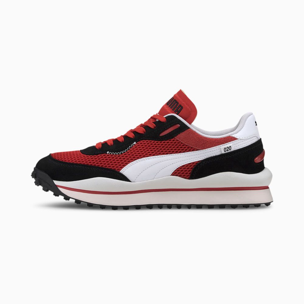 Puma Style Rider Stream On Férfi Sportcipő - Piros/Fekete/Fehér ( Hungary - ZMYUR9076 )